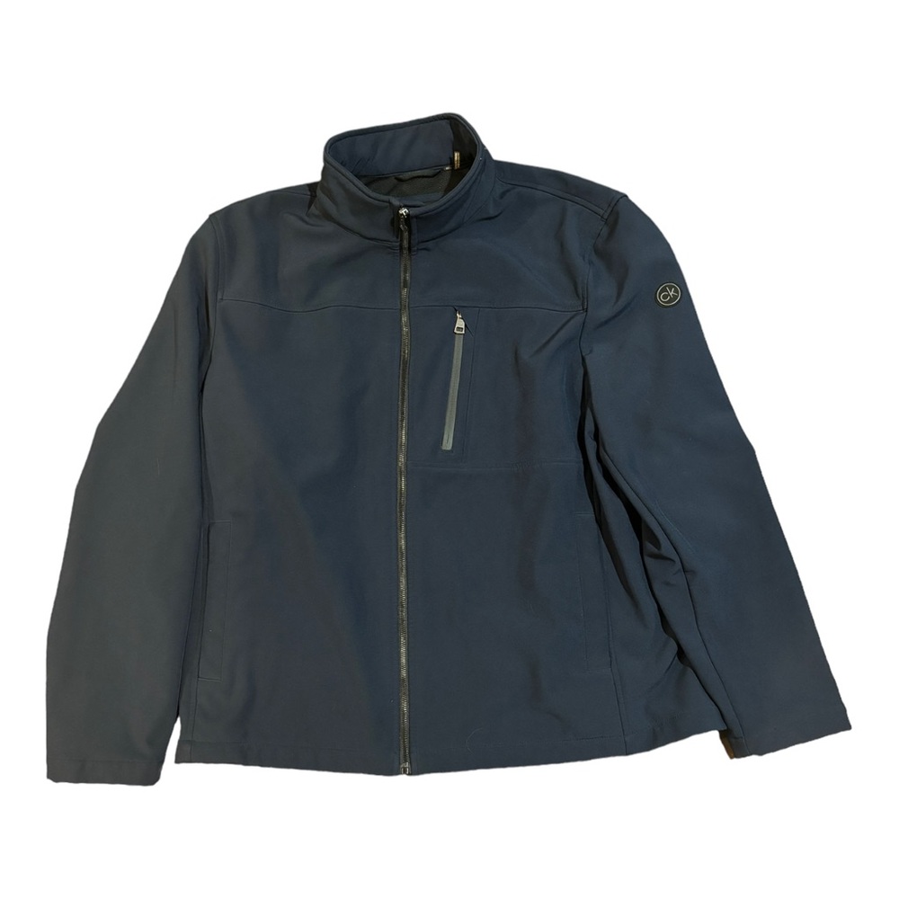 Calvin Klein Men's Navy Blue Infinite Stretch Soft Shell Coat Jacket Size XL